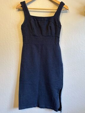 Banana Republic Navy Square-Neck Midi Dress